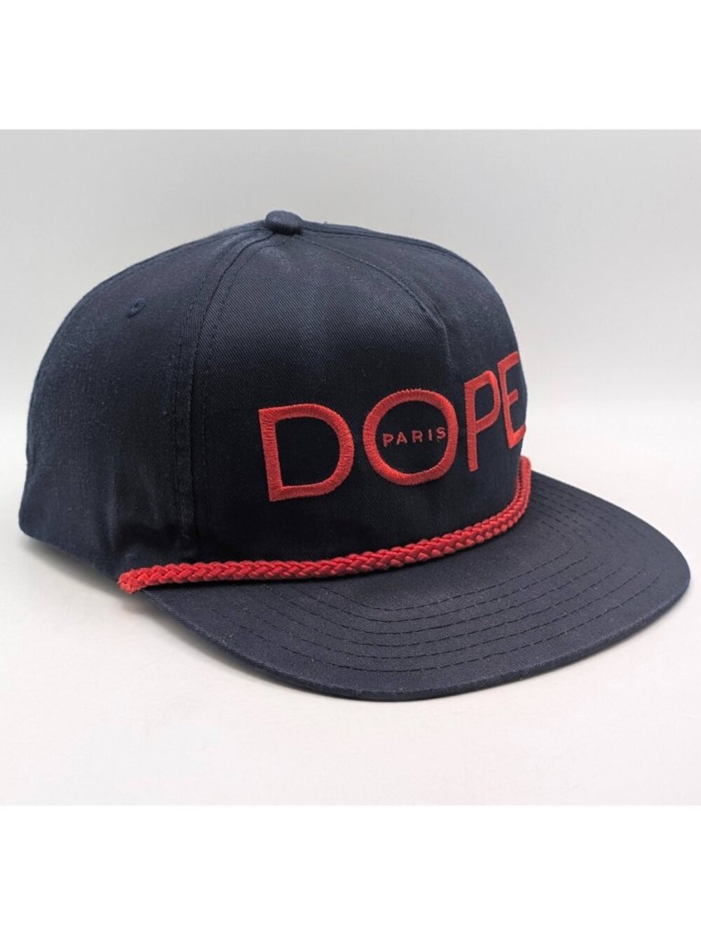 DOPE Couture Vintage Retro Red Blue Snapback Hat Trucker Cap Rope Flat Bill Y2K